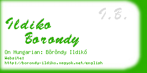 ildiko borondy business card