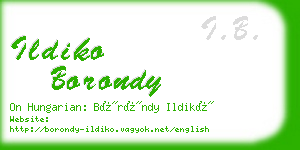 ildiko borondy business card